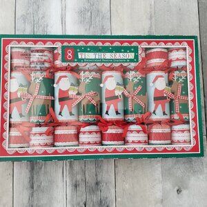 NWT Meri Meri Santa & Reindeer 8 Embellished Festive Holiday Christmas Crackers